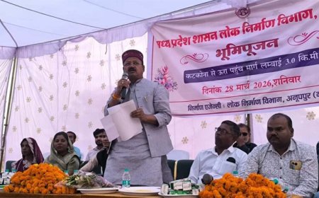 राज्य मंत्री दिलीप जायसवाल ने कटकोना से ऊरा तक मार्ग का किया भूमि पूजन