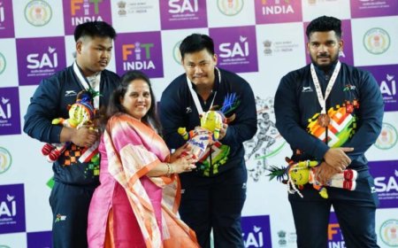 वेटलिफ्टिंग स्पर्धा में अरुणाचल पुरुष और असम महिला वर्ग में ओवरऑल चैम्पियन