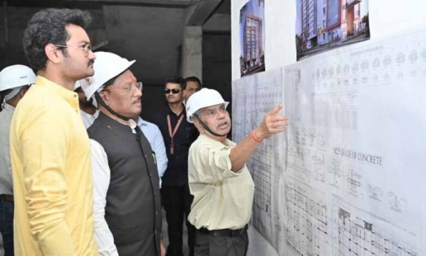 मुख्यमंत्री  विष्णुदेव साय ने किया निर्माणाधीन जगदेव राम उरांव कल्याण आश्रम चिकित्सालय का अवलोकन