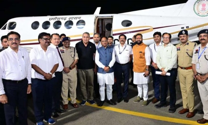 बिलासा देवी केवट एयरपोर्ट से रात्रि उड़ान सेवा का शुभारंभ: CM  साय ने भरी पहली नाइट फ्लाइट