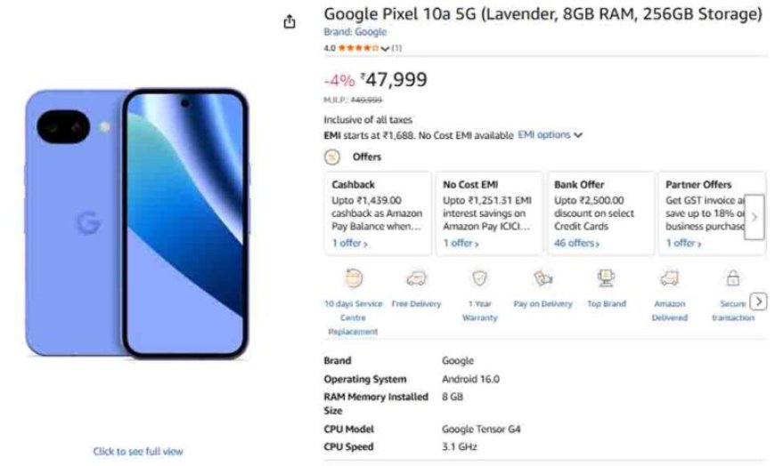 Google Pixel 10a पर मिल रही है भारी छूट और अब बेहद कम कीमत में घर ले आएं गूगल का यह प्रीमियम 5G स्मार्टफोन