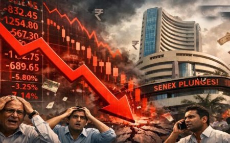 शेयर बाजार में हाहाकार! सेंसेक्स 1100 अंक लुढ़का, निवेशकों में मची दहशत