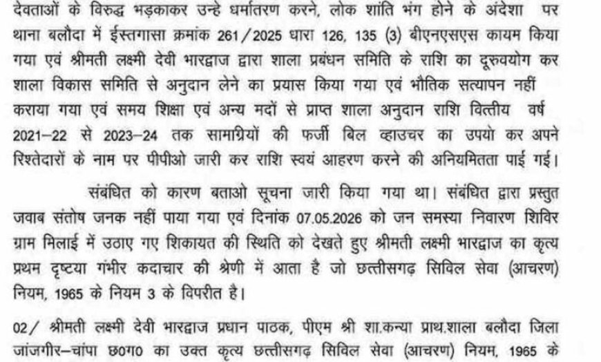 स्कूल में ‘हाले लुइया’ पढ़ाना पड़ा भारी: शिकायत के बाद हेड मास्टर निलंबित