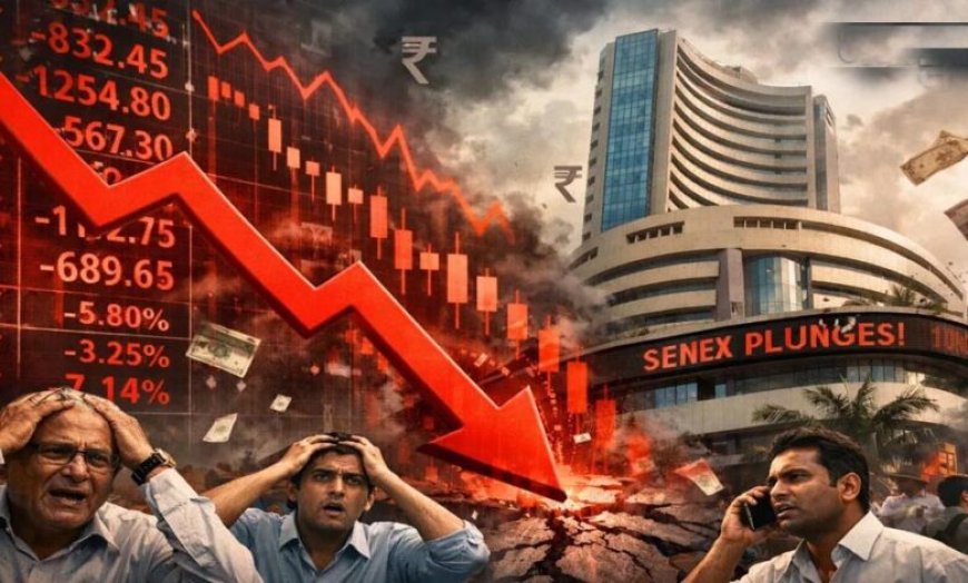 शेयर बाजार में हाहाकार! सेंसेक्स 1100 अंक लुढ़का, निवेशकों में मची दहशत