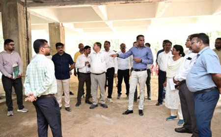 लोक निर्माण विभाग के सचिव ने निर्माणाधीन कंपोजिट बिल्डिंग के कार्यों का किया निरीक्षण