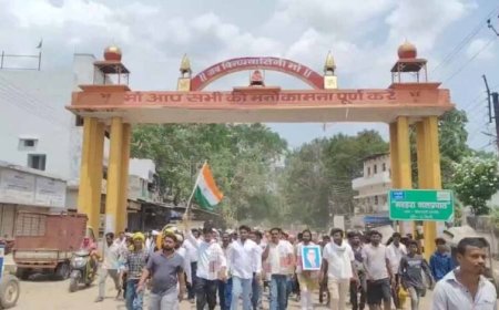 स्वास्थ्य, सड़क और बिजली की मांग को लेकर कलेक्ट्रेट पहुंचे 52 गांवों के आदिवासी और कांग्रेसी