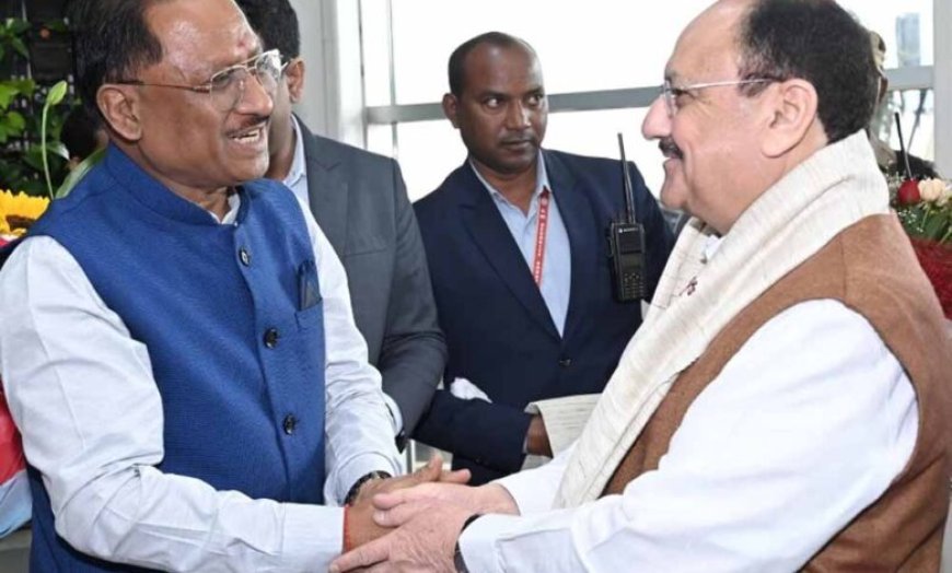 CM साय ने जेपी नड्डा से की मुलाकात, स्वास्थ्य सेवाओं और खाद-बीज उपलब्धता पर हुई अहम चर्चा