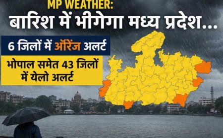 MP Weather: मध्य प्रदेश में फिर बारिश का अलर्ट, 6 जिलों में ऑरेंज और भोपाल समेत 43 जिलों में येलो अलर्ट