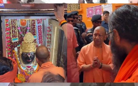 चित्रकूट दौरे पर CM योगी, कामदगिरि की परिक्रमा कर बरहा हनुमान मंदिर में की पूजा-अर्चना